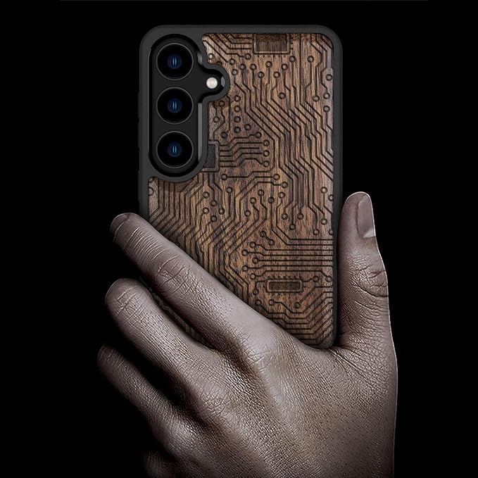 Carveit Wood Case for Galaxy S24 Plus Case Shockproof Protective Cover Unique - Image 2