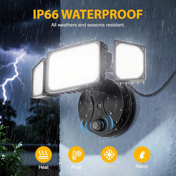 Onforu 80W Dusk to Dawn Outdoor Lighting, Plug in LED Flood Lights, 8000LM - Image 6
