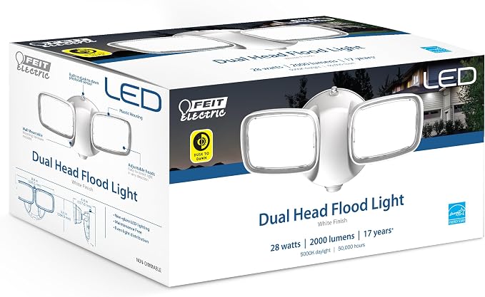 Feit Electric LED Security Light Outdoor, 28W LED Dusk to Dawn, Waterproof - Image 2