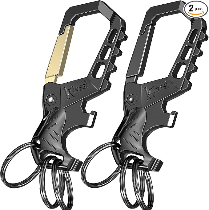 Kivssi Heavy duty metal keychains, Carabiner clip Car key chains, Fashion by Unknown