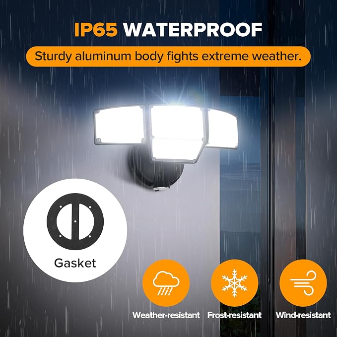 LUTEC 80W Dusk to Dawn Flood Lights Outdoor, 9000LM Super Bright LED Security - Image 5