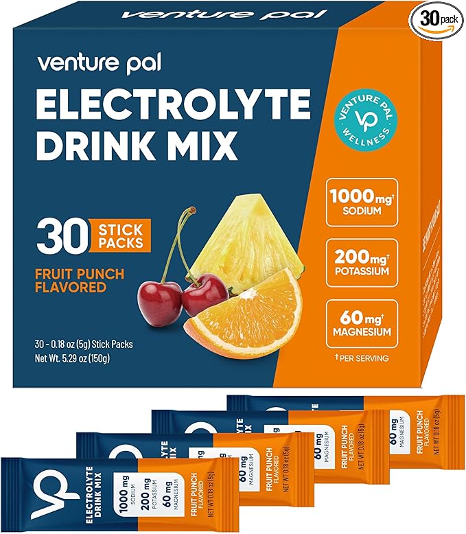 Venture Pal High Sodium Electrolyte Powder Packets | Sugar Free Hydration Drink by VenturePal