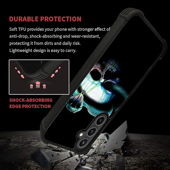 for Samsung Galaxy S23 FE Case, Skeleton Winding Snake Pattern Graphic Design - Image 4
