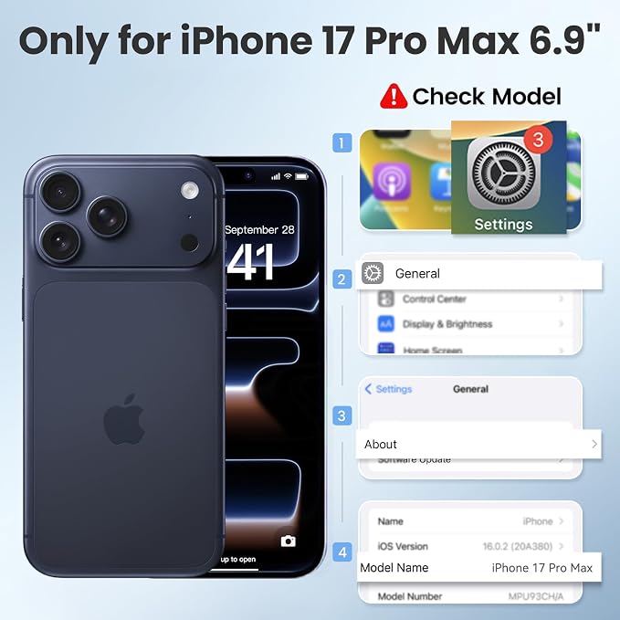 Mitywah for iPhone 17 Pro Max Waterproof Case, Military Metal Case - Image 2