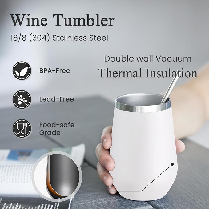 MEWAY 12oz Stainless Steel Wine Tumbler - Image 2