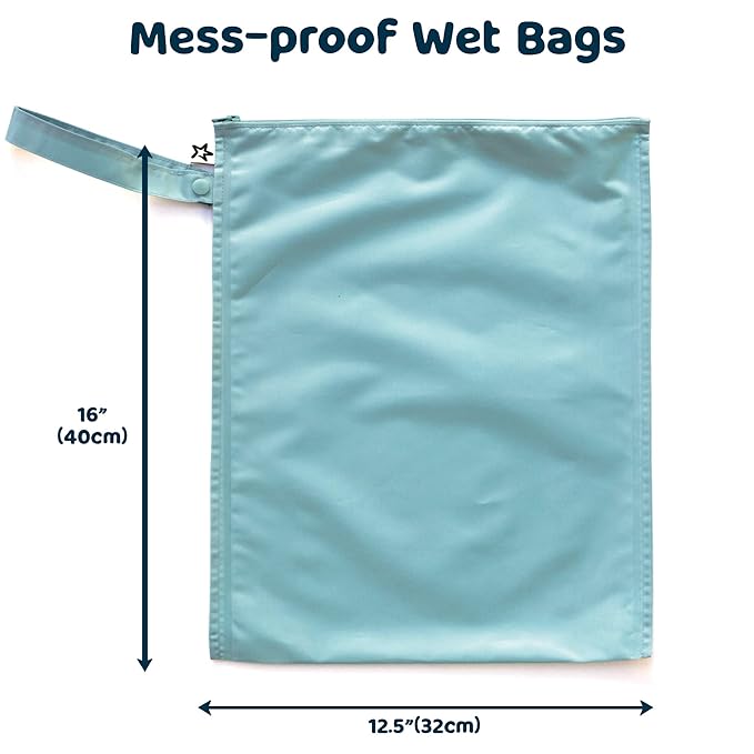 Tiny Twinkle Mess Proof Wet Bags | 2-Pack Reusable Waterproof Wet Bags - Image 2
