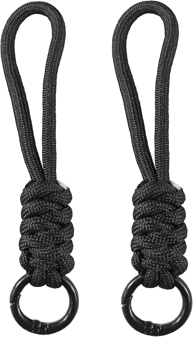 Colorful Braided Paracord Keychain, 12cm Length, Decorative Woven Rope Strap by FFILL