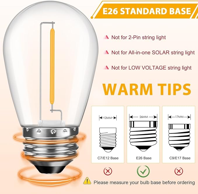 GvvooHome 64 Pack S14 LED Bulbs - Image 3