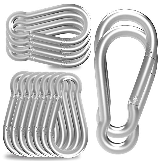 Carabiner, Heavy Duty Galvanized Steel Spring Snap Hook Carabiner Clips by High-PQ