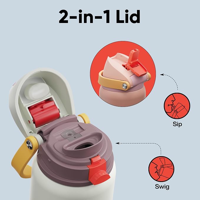 Insulated Water Bottle with Straw - Image 3