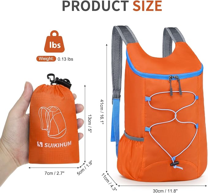 20L Hiking-Daypack Lightweight Foldable Travel Packable Backpack - Image 3