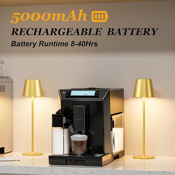 Kakanuo Cordless Table Lamp Rechargeable Gold - Image 3