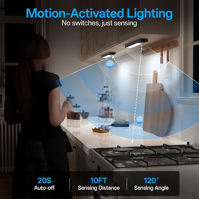 Under Cabinet Lighting Wireless, Motion Sensor Light Indoor Rechargeable - Image 5