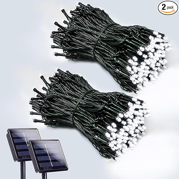 2 Pack 200 LED Solar String Lights by EEW