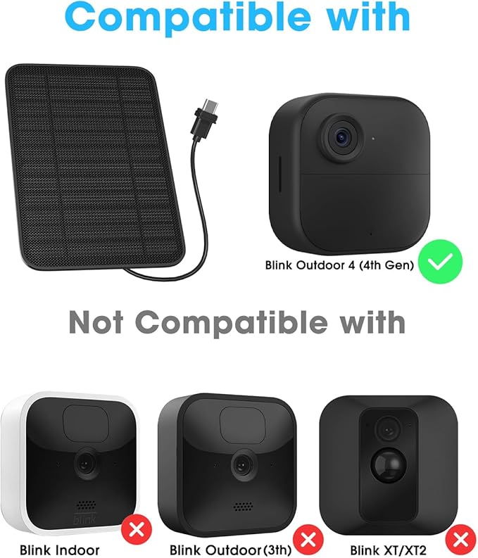 5W Solar Panel Compatible with Blink Outdoor 4/2K+ Camera, Solar Panel Charger - Image 2