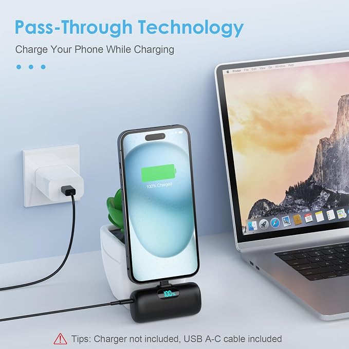 Small Portable Charger for iPhone 17/16/15 Series, 5000mAh 3A PD USB C Power - Image 4