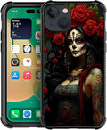 for iPhone 13 Case, Day of The Dead Halloween Woman Pattern Graphic Design Girl by FKBRCL4U