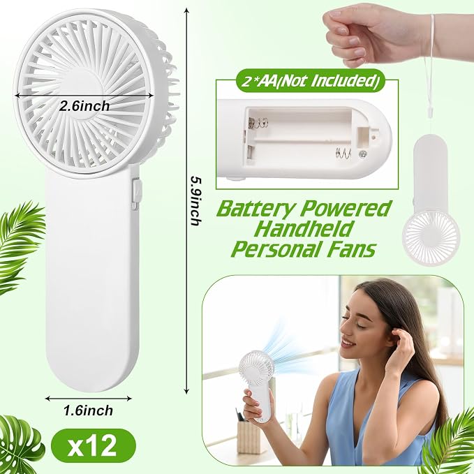 Sumind 20 Pcs Small Personal Portable Fan Mini Handheld Bulk 1 Speed Electric - Image 3