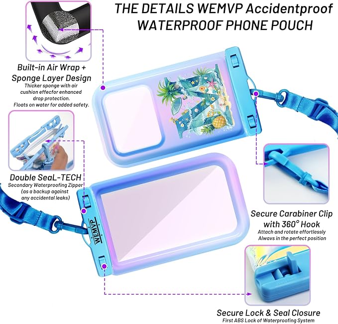 Personalized Initial Waterproof Phone Pouch Case - Image 3