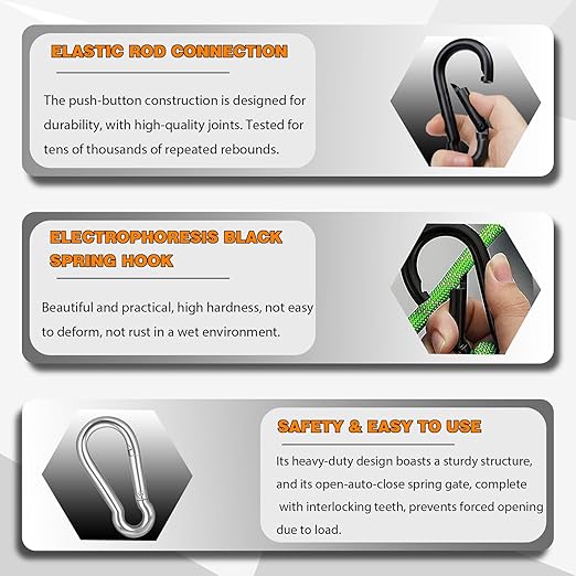 120PCS M4 Heavy Duty Carabiner Clip, 1.57Inch Snap Hook Quick Link Small - Image 3