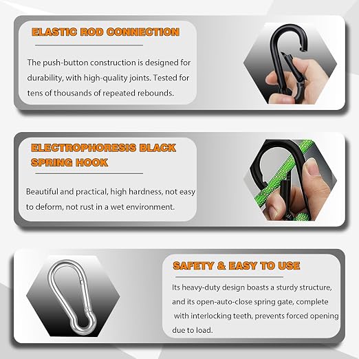20PCS M6 Heavy Duty Carabiner Clip, 2.36Inch Snap Hook Quick Link Small - Image 3
