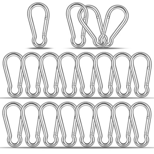 20PCS M4 Heavy Duty Carabiner Clip, 1.57Inch Snap Hook Quick Link Small by XHAMXE