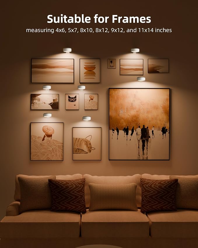 EZVALO Picture Lights for Wall, 2000mAh Rechargeable Battery Magnetic Poster - Image 7