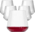 Lueumxc 40 Pack Plastic Ribbed Wine Glasses, 14Oz Origami Disposable Wine by Lueumxc