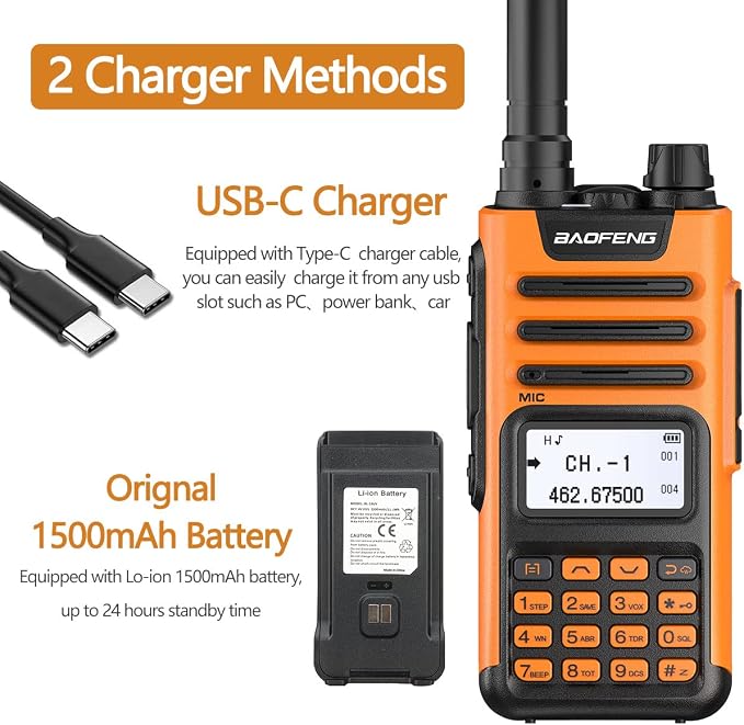 BAOFENG GM-15 Pro 8W GMRS Radio, Long Range Two Way Radio Rechargeable - Image 9