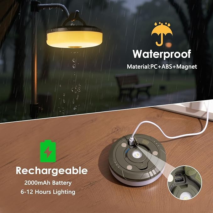 2Pack Camping String Lights, 4-in-1 Quick Storage Camp Light, 8Mode 32.8FT - Image 4