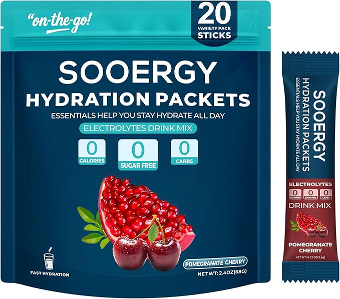 Electrolytes Powder Packets Sugar Free Hydration Packets, Liquid Daily IV by Sooergy