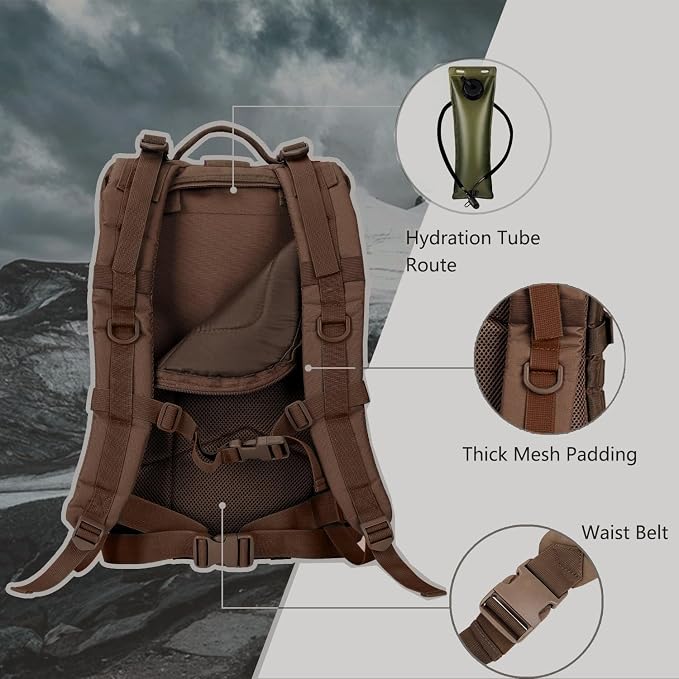 Hannibal Tactical MOLLE Assault Backpack, Tactical Backpack Military Army - Image 5