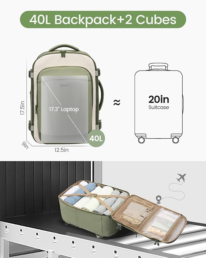 LOVEVOOK 40L Travel Backpack for Women & Men, Airline Approved Carry On Backpack - Image 6