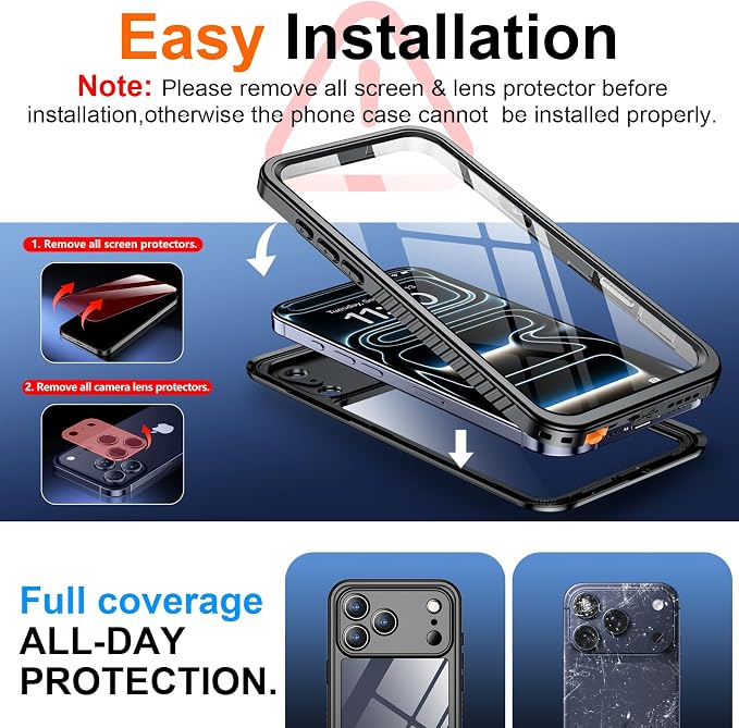 SPIDERCASE for iPhone 17 Pro Case Waterproof, Built-in Lens & Screen Protector - Image 6