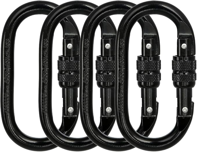 Heavy Duty Locking Climbing Carabiner Clip CE Rated 25 kN 5600 LB Rugged by BYANG