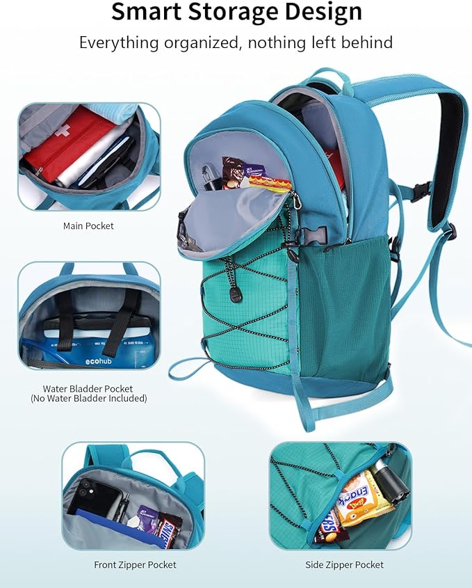 ECOHUB Small Hiking Backpack for Men Women, 20L Lightweight Travel Backpacks - Image 3