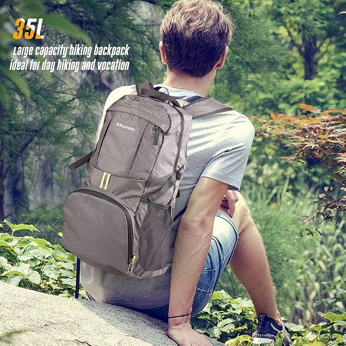 35L Lightweight Packable Backpack Waterproof Durable Hiking Travel Backpack - Image 6