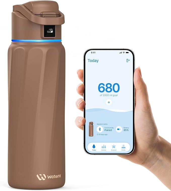 BOOST Smart Water Bottle with Reminder & Tracker, Double Wall Vacuum Insulated by WATERH