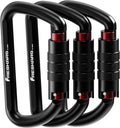 FresKaro 3inch 12kN-2698lbs Auto Locking Carabiner Clips, Solid D Shape by FresKaro