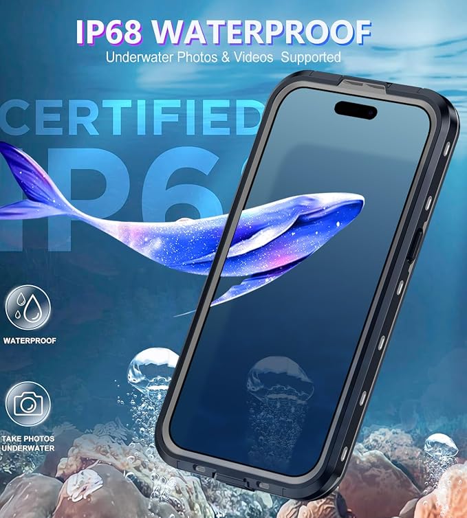 Design for iPhone 15 Pro Max Case Waterproof, Full Body Underwater Dustproof - Image 6