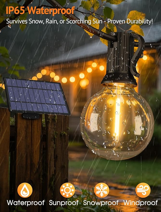 Larkvue 75FT Solar String Lights Outdoor - Image 6