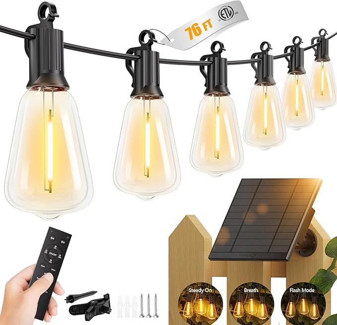 Brightown 76FT Solar String Lights Outdoor Waterproof by Brightown