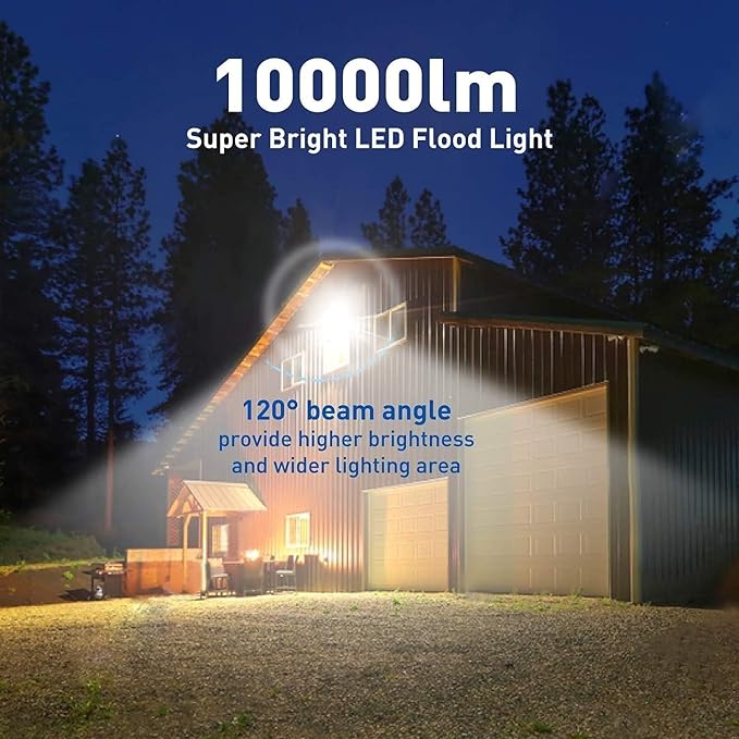 2Pack LED Flood Light Outdoor, 250W LED Work Light 26500lmwith 6FT US Plug - Image 3