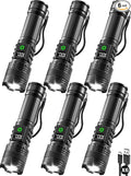 6Pack Rechargeable Flashlights High Lumens, LED Flashlight Rechargeable by Huccbs