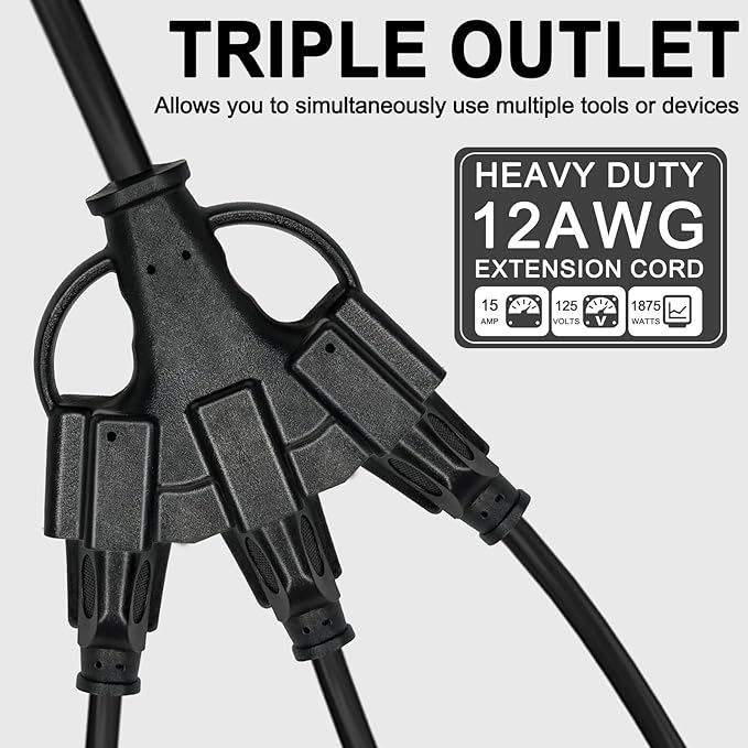 10FT 12/3 Outdoor Extension Cord - Image 3