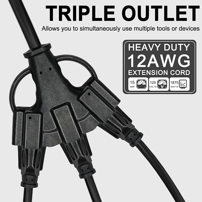 3FT 12/3 Outdoor Extension Cord - Image 3