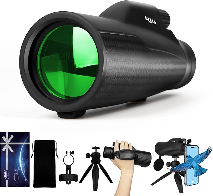 BIJIA 10x50 Monocular Telescope – True 10x Steady Handheld Scope by BIJIA