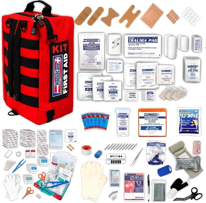 Rapid Care First Aid Kit – 300+ Piece Emergency Medical Kit by Rapid+Care