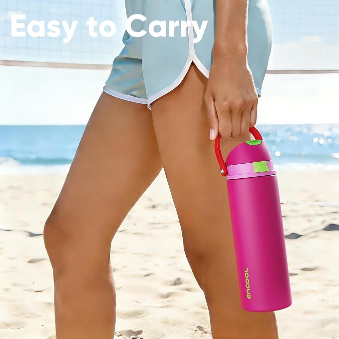 Insulated Water Bottle with Straw - Image 2