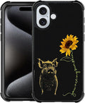 for iPhone 16 Plus Case, Pig Sunflower Yellow Sunshine Pattern Graphic Design by FKBRCL4U